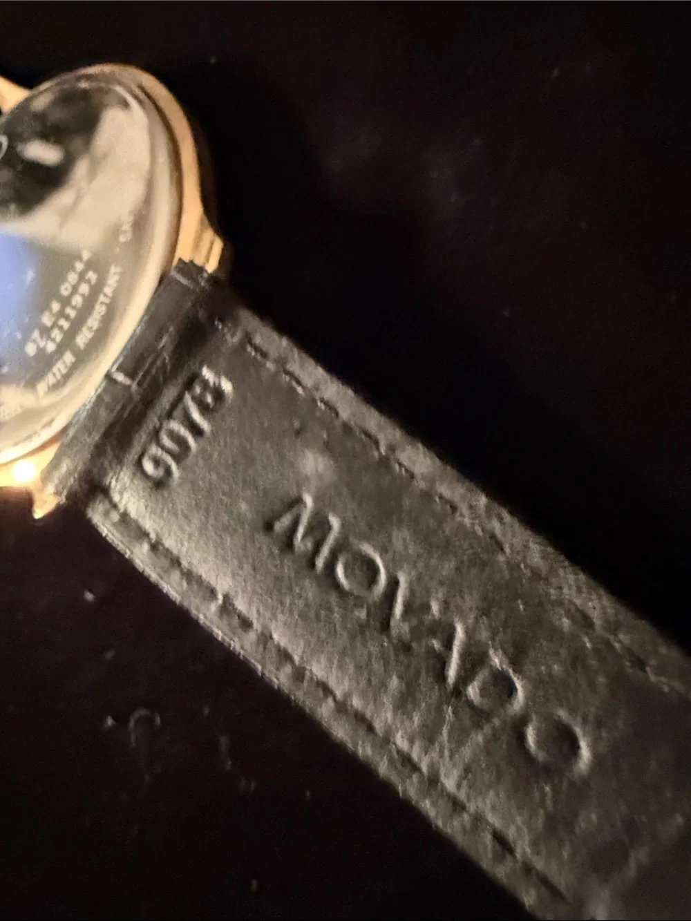 Movado Men’s Black Leather Strap Sapphire Crystal Needs Battery worn 2x